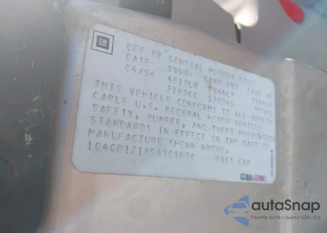 1995 Buick Riviera из США, поврежденный, VIN 1G4GD1218S4701696